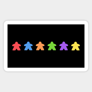 Rainbow Meeples - Board Games and Meeple Addict Magnet